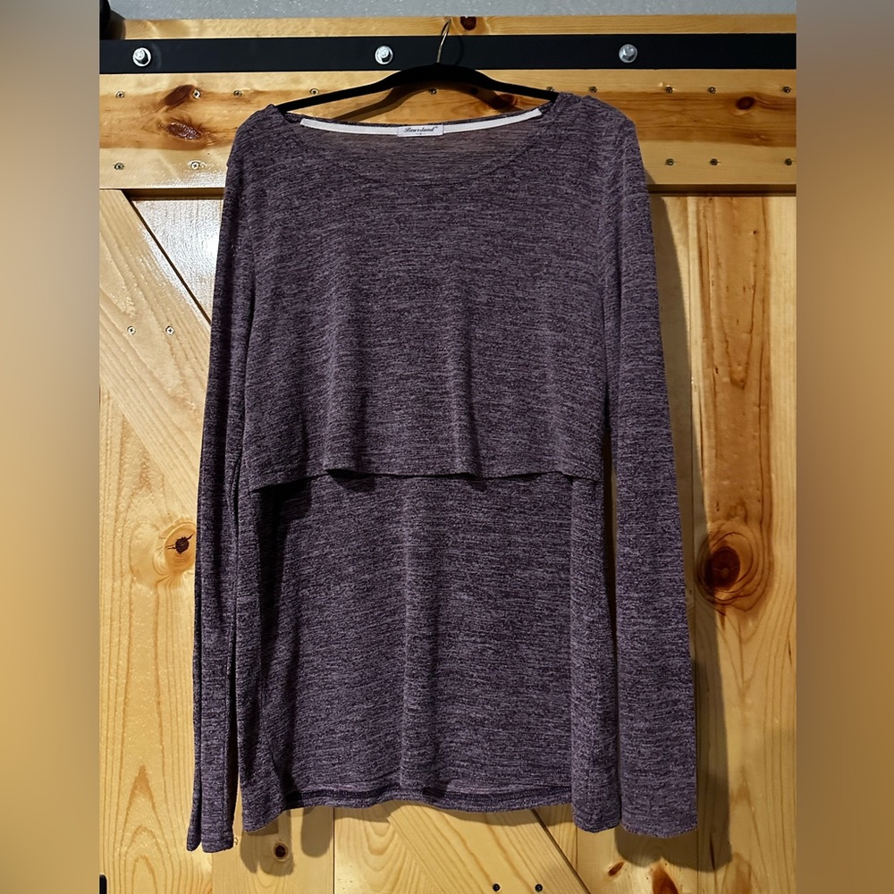 Women's Purple Long Sleeve Nursing Top